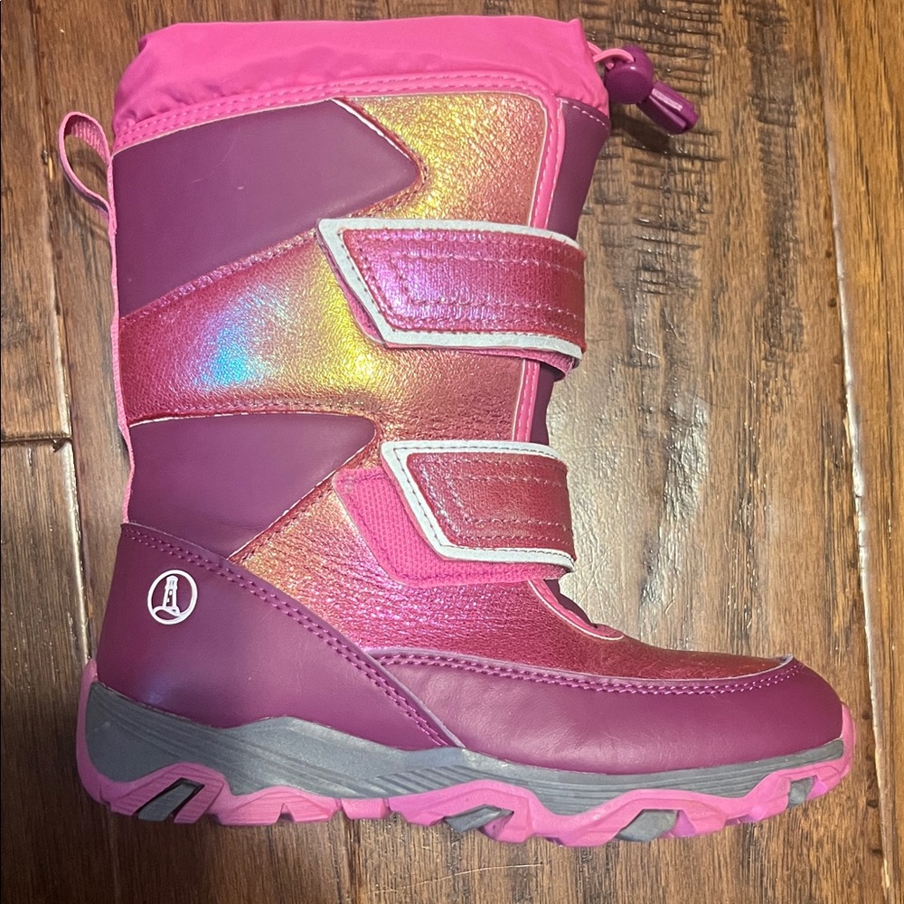 Lands' End Pink and Purple Iridescent Snow Boots Waterproof